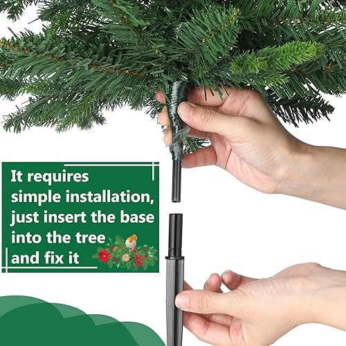 Miniatura 9 de Hiboom 4 piezas de árbol de Navidad artificial de 24 pulgadas, estaca de jardín de Navidad, impermeable, verde, decoración de Navidad para