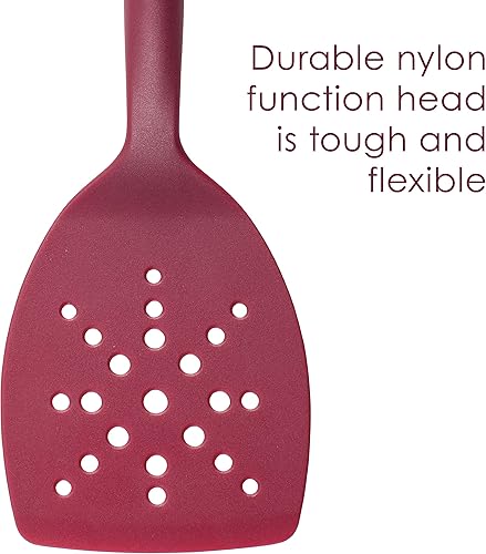 Miniatura 5 de Rachael Ray Lazy Tool - Juego de 3 piezas de torno ranurado de nailon, color borgoña