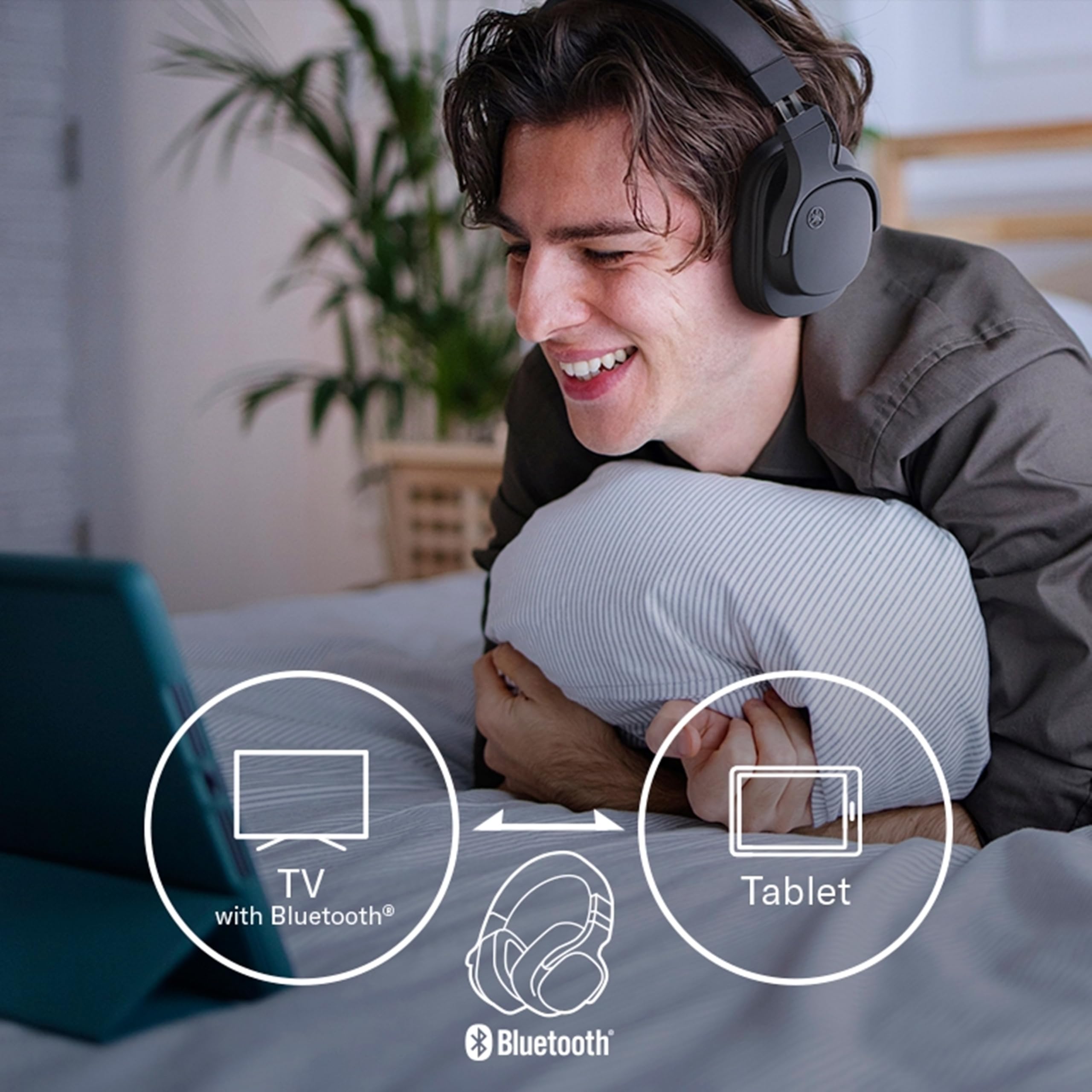 YAMAHA YH-L500A Cuffie Wireless Over-Ear – Cuffie Home Theater leggere con modalità Sound Field 3D per Cinema e Musica, Bluetooth Multipoint, Modalità Gaming – Nero