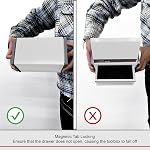 P.I.T. Mini Tool Box W22cm x D12cm, Portable 3 Drawer Steel Stackable Toolbox with Magnetic Tab Locking, White Micro Top Chest with Liner for Tools Storage and Organizers, Home DIY