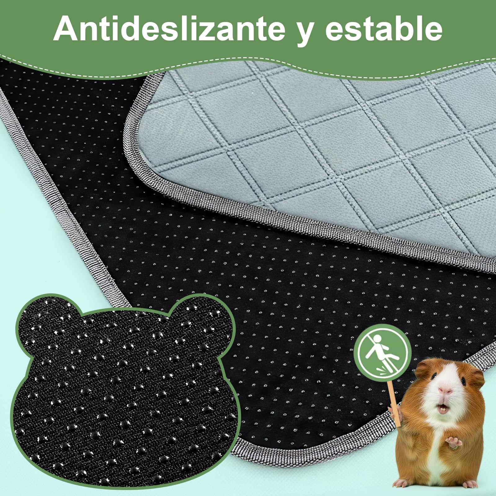 6 Almohadillas Antiorina Reutilizables para Cobayas (60x45cm) | - Super Absorbente & Anti-Deslizante, Accesorio Ideal para Jaula, Casa y Recinto Interior de Cobayas