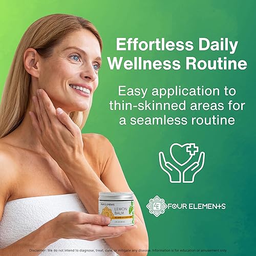 Miniatura 3 de Four Elements - Crema hidratante facial de bálsamo de limón, 2 onzas, crema facial y corporal orgánica a base de hierbas con bálsamo de limón,