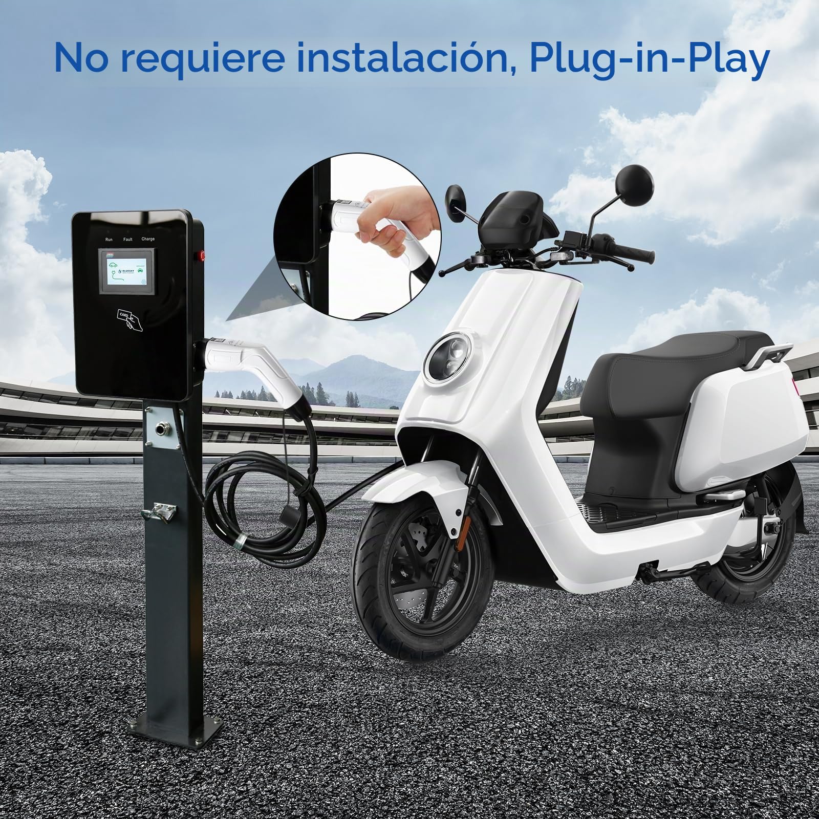 Adaptador Tipo 2 a Schuko, Cable de Descarga de Coche Eléctrico, Cable de Carga IEC 62196 a Enchufe Schuko, 16 A, 3,5 kW a Enchufe Schuko para Vehículo Eléctrico, E-Bike, E-Scooter