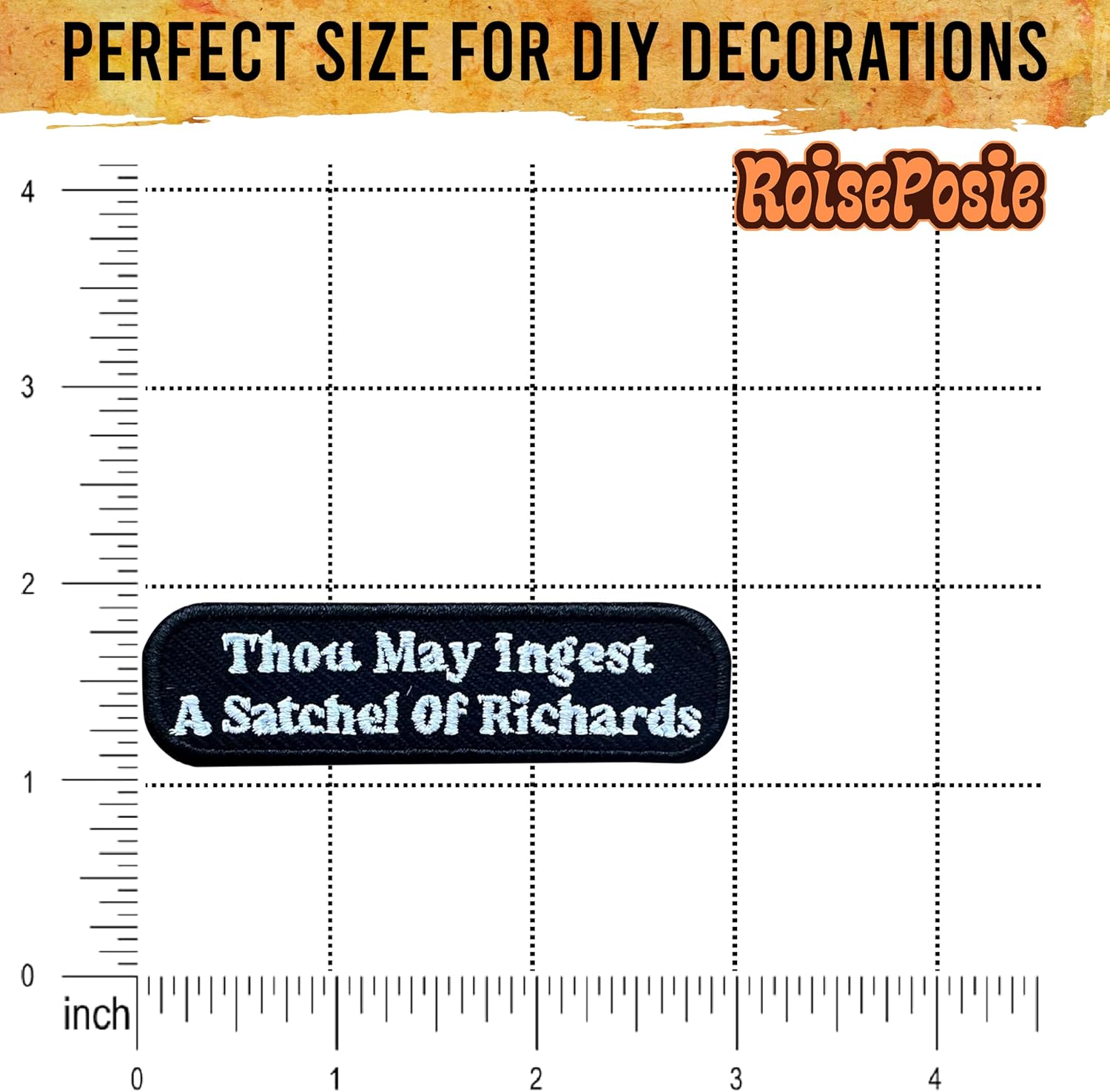 Thou May Ingest A Satchel of Richard Patch, Sarcastic Quote 3 Inches Iron On/Sew On Embroidered Applique Fabric Patches for Clothes Backpacks Hat Jeans,Funny Embroidery Patches for Boy Girl image 3