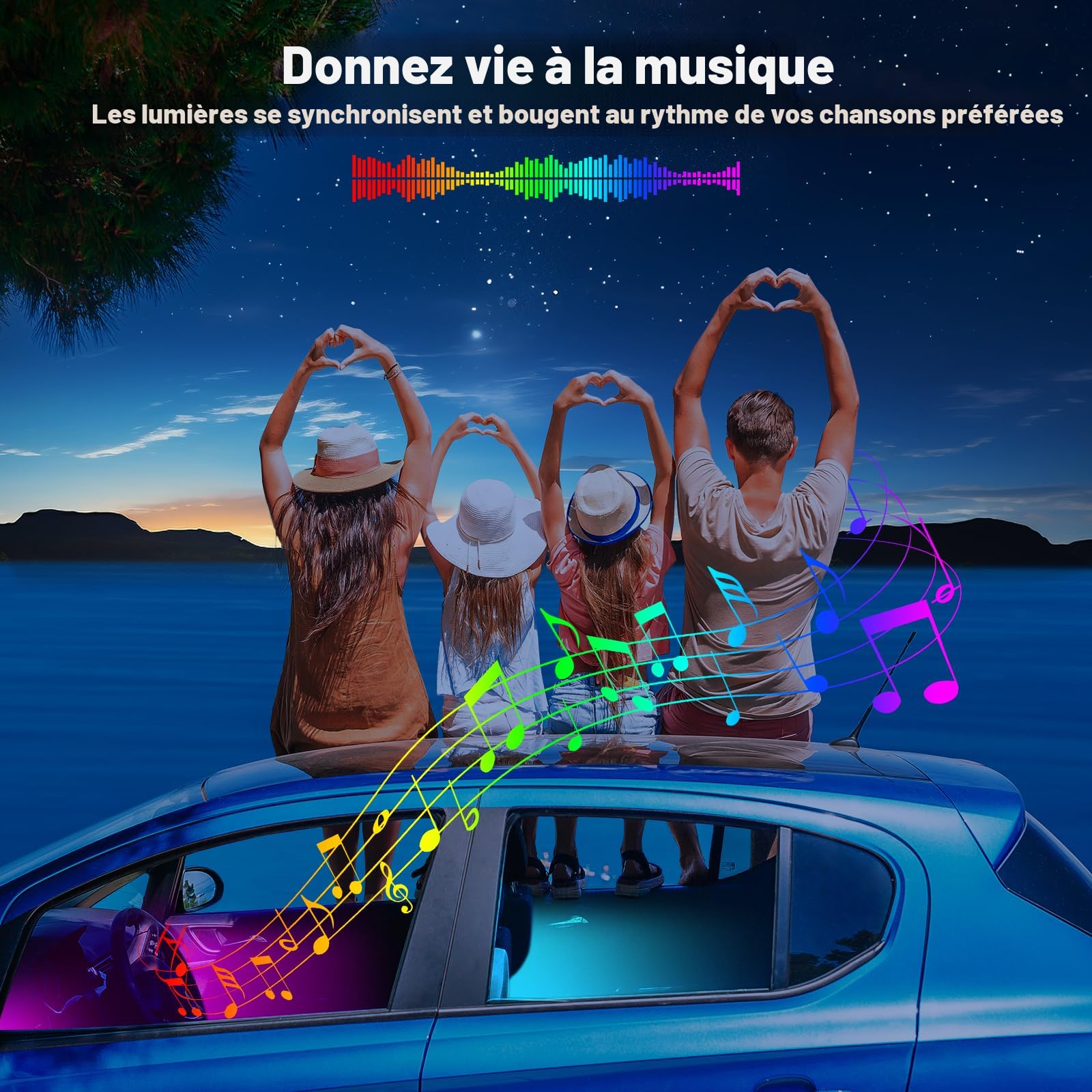 Lumières LED Activées Par Le Son | Rubans LED à 7 Couleurs