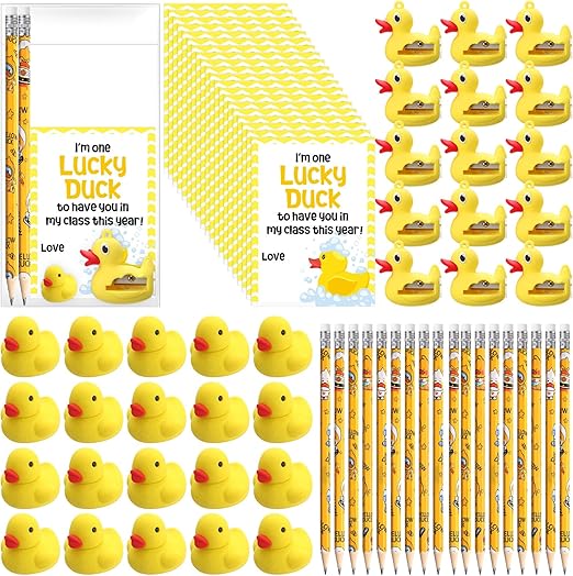 Weekgrat Inspirational Gift School Supplies 50 Yellow Motivational Duck Pencils
