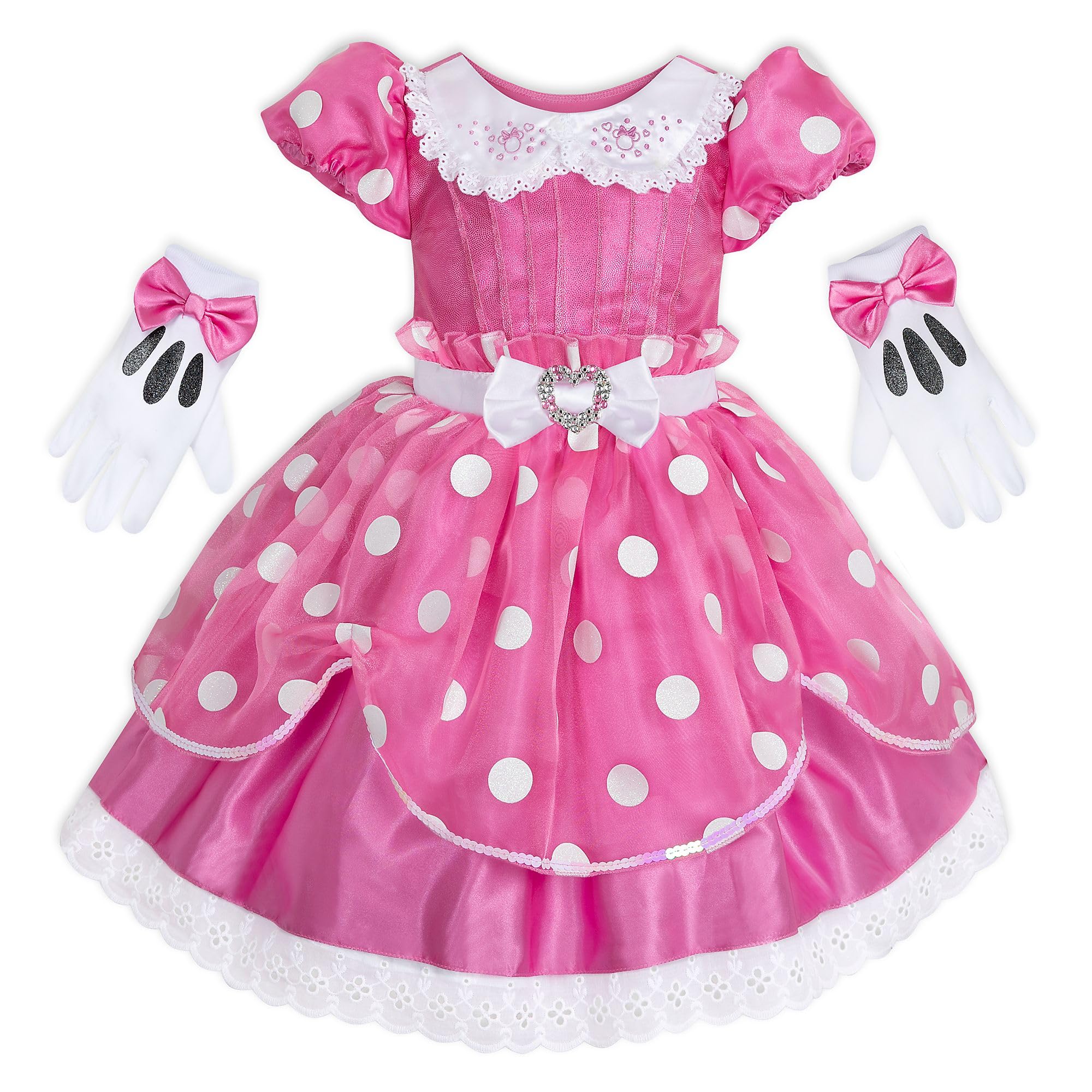Disney Store Official, Minnie Mouse, disfraz infantil, vestido de lunares rosas con guantes para Halloween, juegos de rol y fiestas de disfraces