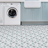 Vista 4 de FloorPops Blue Rajah Peel & Stick Floor Tiles, FP3569