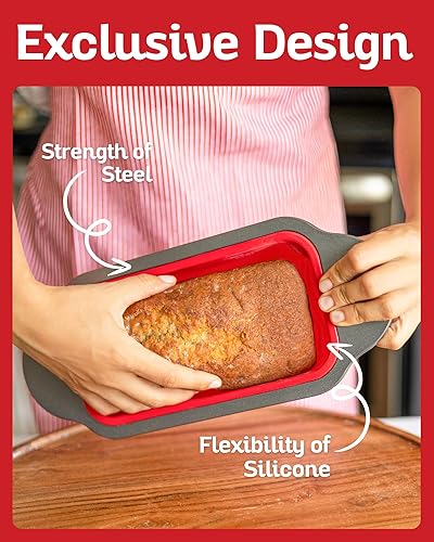 Miniatura 7 de Boxiki Kitchen Baking Essentials - Mini molde para magdalenas de 12 tazas con forros de silicona y molde de silicona para pan de 9 x 5 pulgadas.