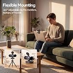 1080P Webcam with Microphone Noise Reduction,Auto Exposure, 90°FOV Wide Angle,Privacy Cover,USB-A to C Adapter,Plug & Play Computer Camera for PC/Mac/Switch 2/Zoom/Teams/Skype/Meetings