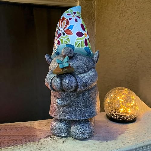 Miniatura 4 de Yiosax Decoración de jardín de Pascua al aire libre, gnomos luminosos más grandes con luces solares de Navidad, nudos divertidos para patio, césped,