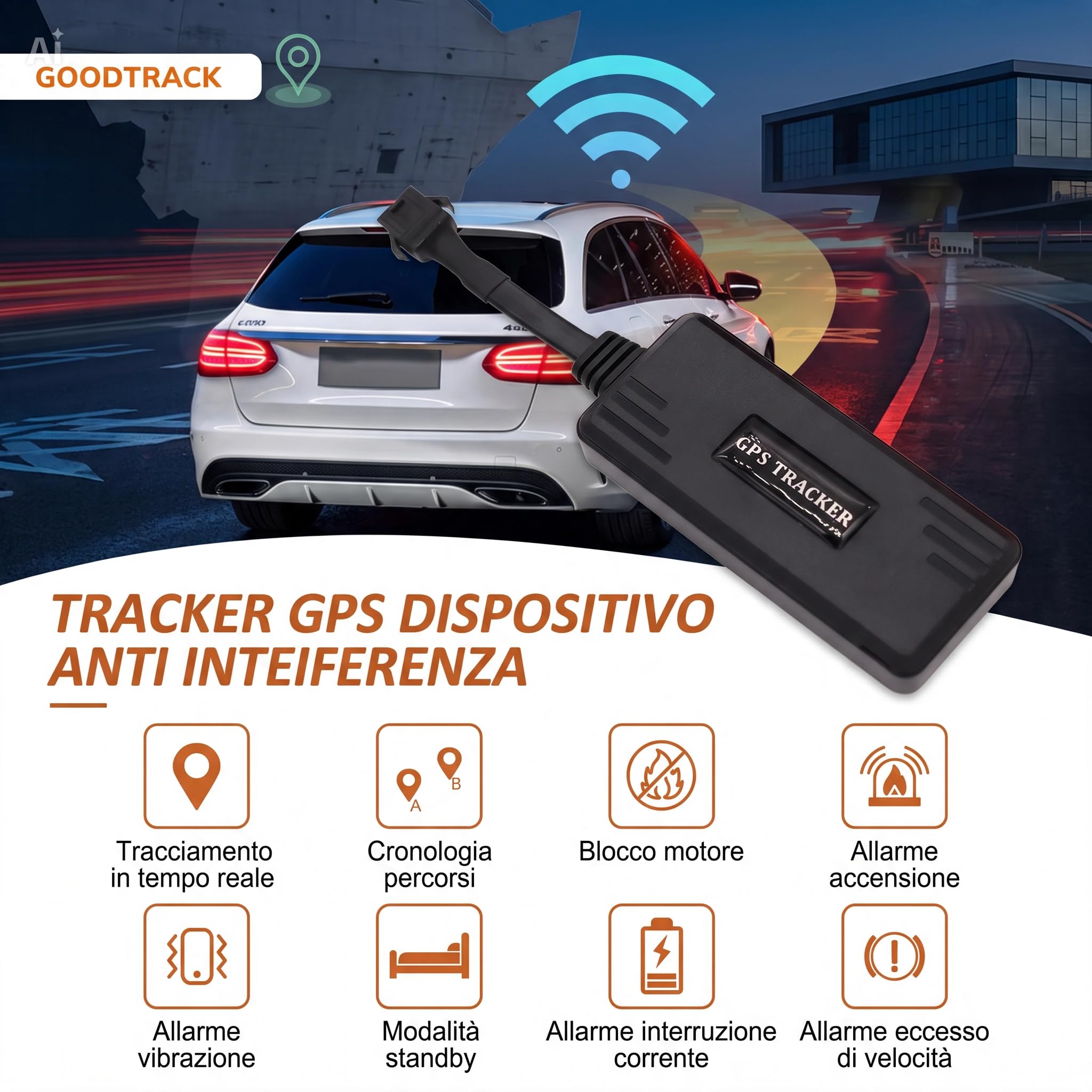 Rastreador GPS 4G Good Track Pro CY05 para vehículos – Rastreador de coche impermeable IP65, posicionamiento <5 m, alarma de geofence, interrupción remota – sin suscripción, aplicación y plataforma