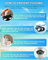 Vista 9 de Greatever - Set de esnórquel seco, visión panorámica ancha, máscara de buceo anti vaho, equipo profesional de esnórquel