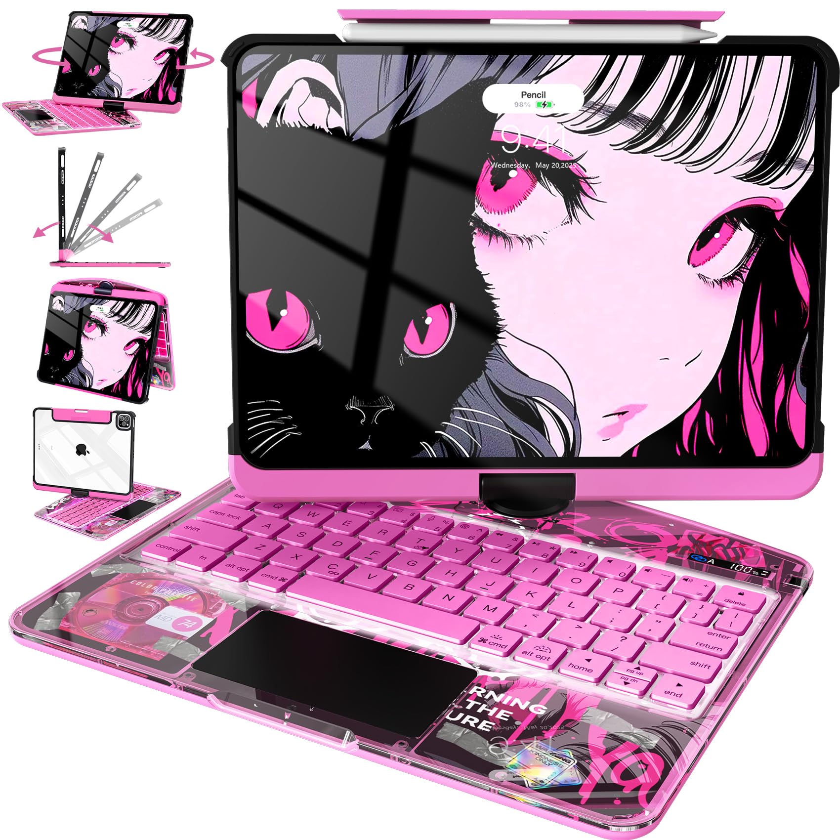 Amazon.com: Intermerge Transparent Case with Keyboard for iPad Air