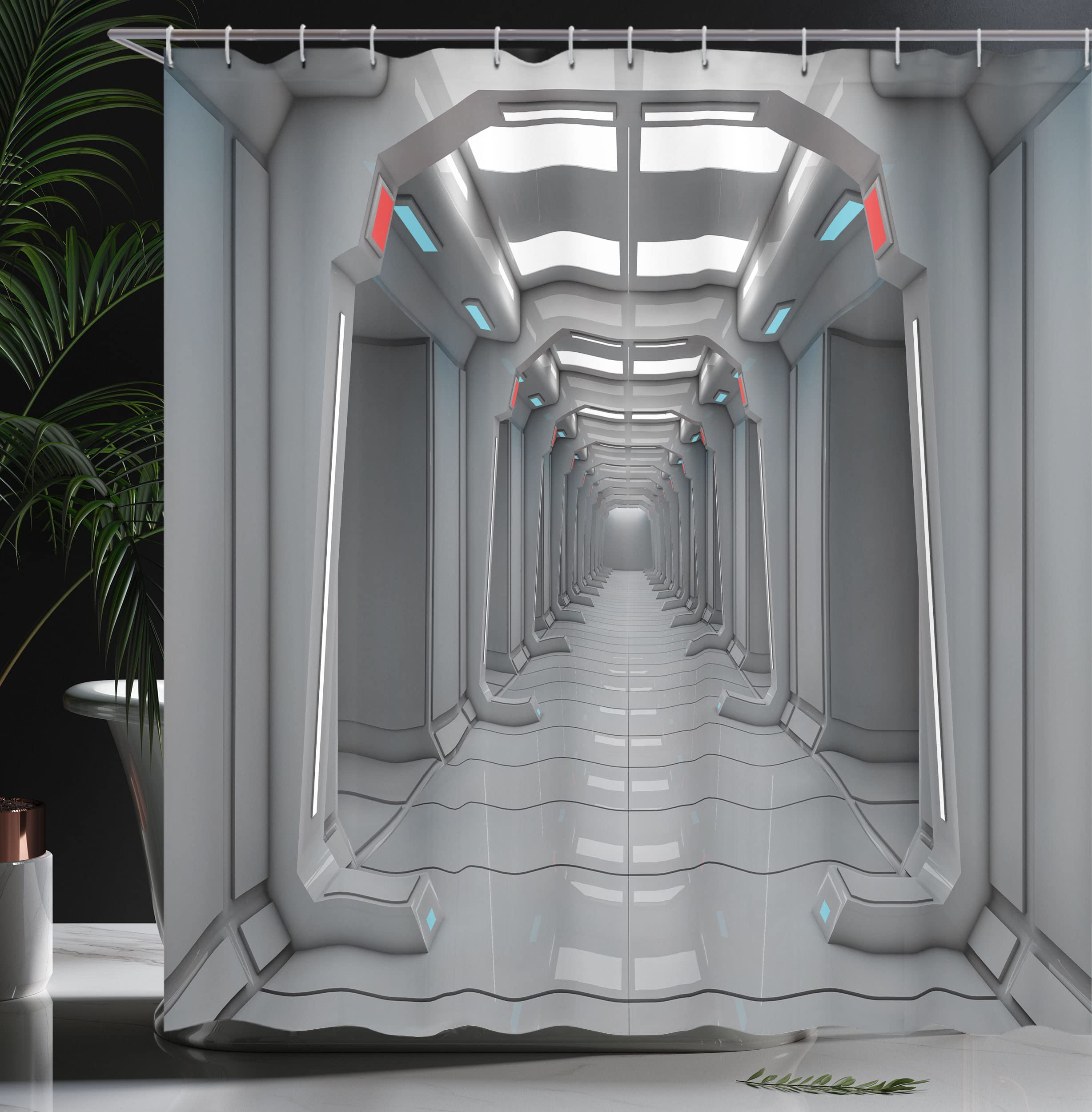 LIVILAN - Cortina De Ducha Para Baño, Bonita Cortina De Ducha Con 12, image size:2456x2500