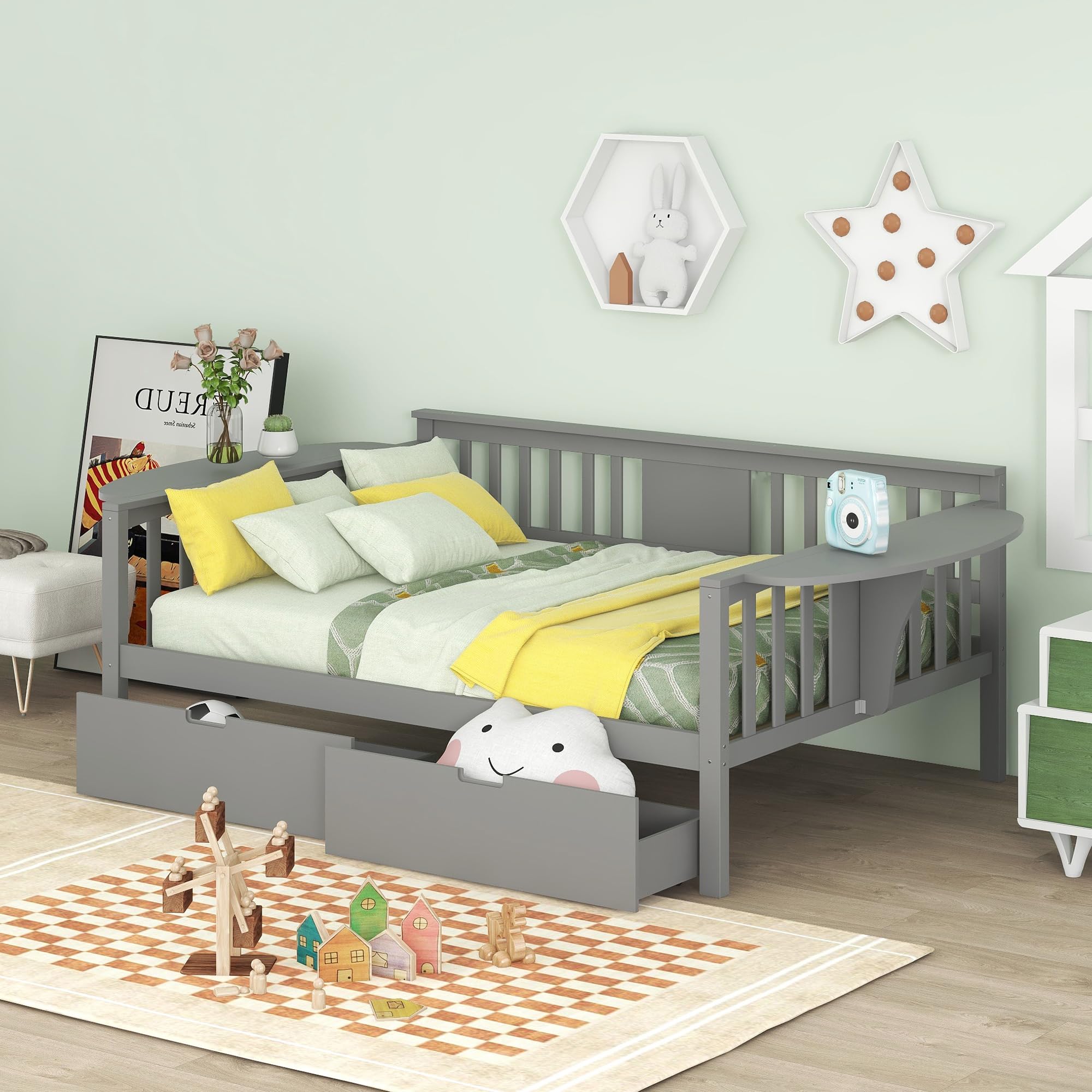 SEE DESCRIPTION Full Daybed with Drawers, Wood Daybed Frame for Kids Adults Full Size Day Bed for Bedroom, Living Room, White