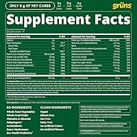 Vista 6 de Gruns Adults Super Greens Gummies, Multivitamin Superfood Gummy Bears, Spirulina, Chlorella, Prebiotics & Fiber Gummies for Digestive Health