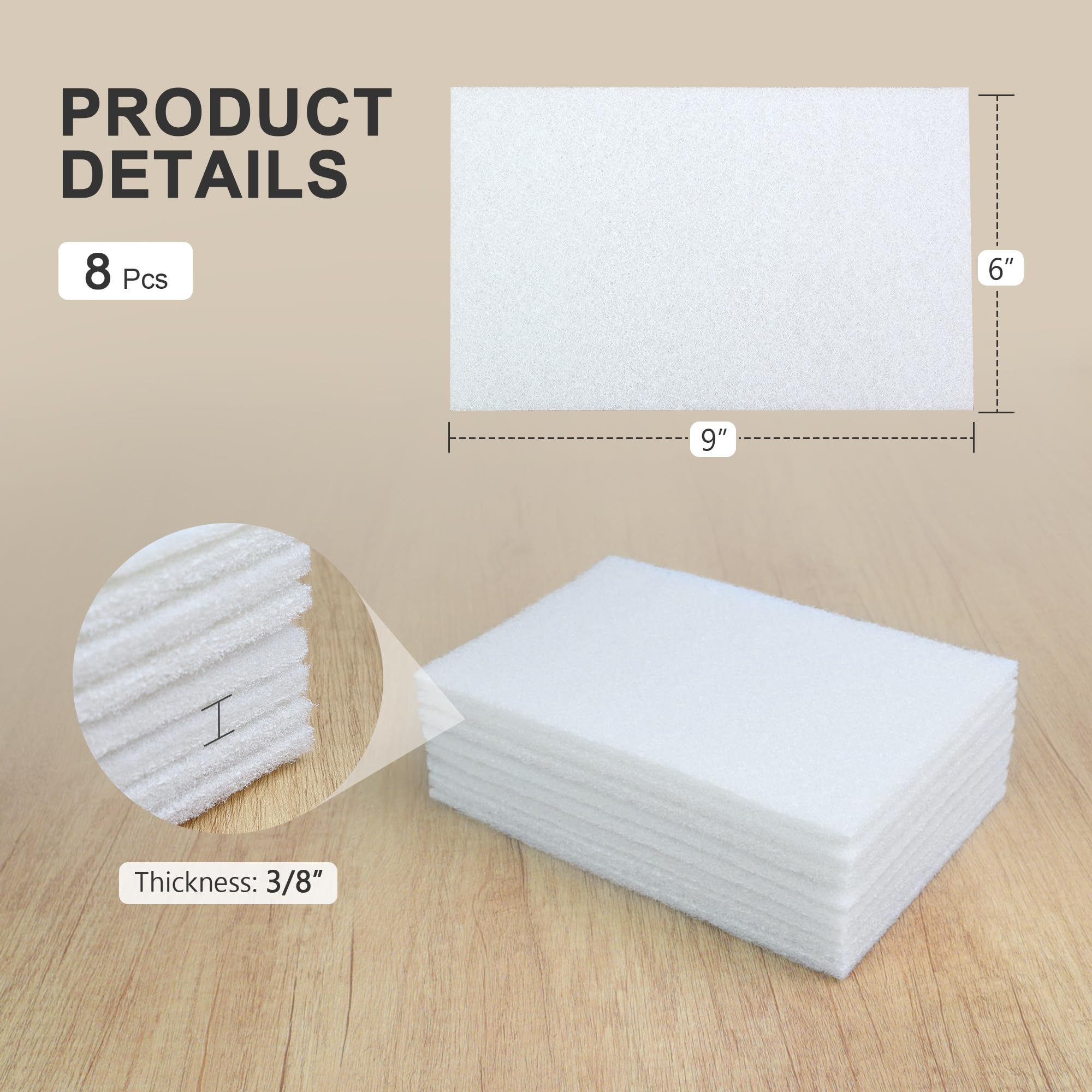 QZATTCAE Sanding Pads - 8 Pack, Scratch-Free Cleaning -2