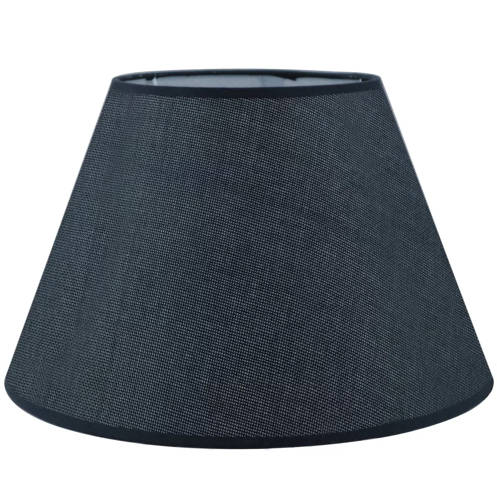 Sinta 26cm/10" Lampenschirme Baumwolle Stoff Moderne Ersatz Lichtschirm Lampenschrim für E14/E27 Ersatzschirm Tischlampe Nachttischlampe Wandlampe,Schwarz