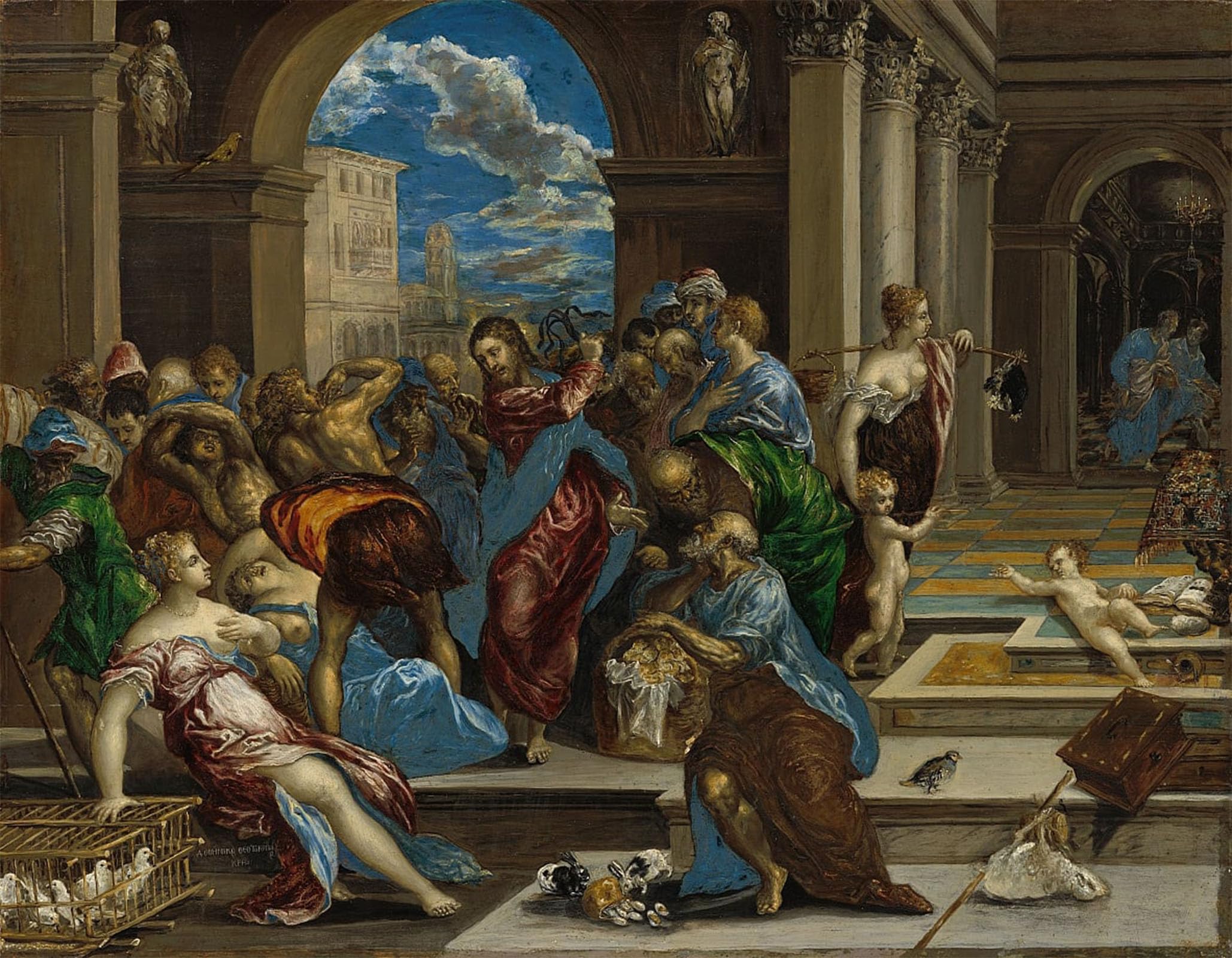 SERENDIPITP Retro Picture Poster Wall Art Pictures Painting Christ Cleansing the Temple by El Greco Wall Art Canvas Print for Wall Decor 60x90cm