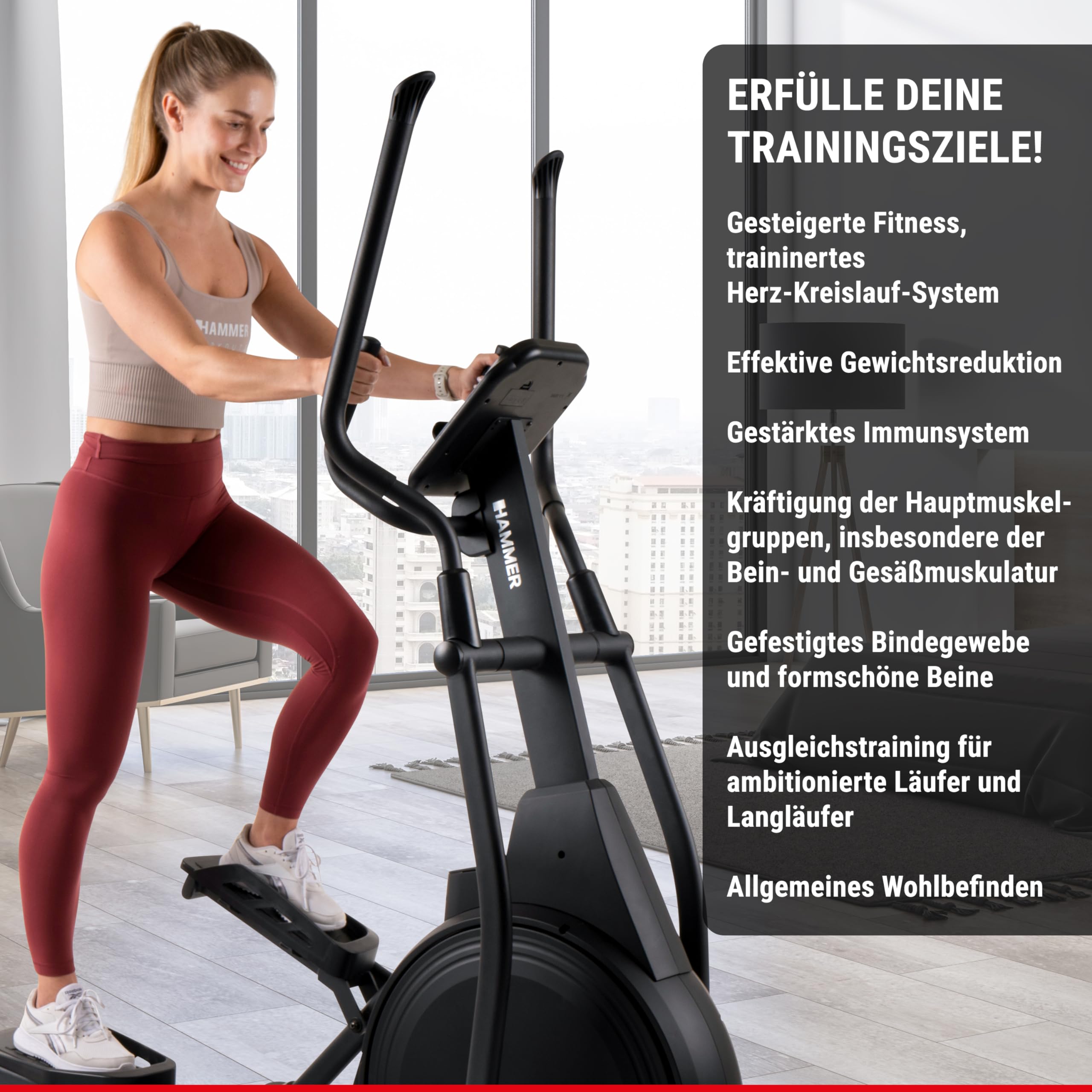 HAMMER Ellipsentrainer ELLYPSIS E3500 20 kg Schwungmasse 11 Programme Kinomap Zwift