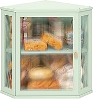 Vista 12 de Caja de Pan de Esquina para Encimera de Cocina, Caja de Pan de Madera de Bambú Negra, Caja de Almacenamiento de Pan de Gran Capacidad con Panel