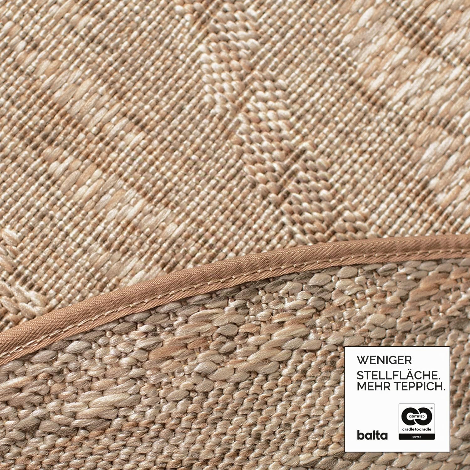 In- und Outdoor-Teppich Outward Circles Hellbraun - 120x120cm für Innen und Außen