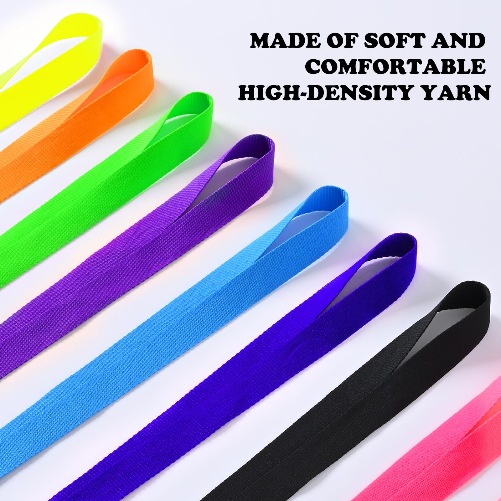 CANWELUX Bright Neon Lanyard With Anti-lost ID Holders, Durable Colorful Neon Lanyard for ID Badges (Multi8C-16P, 16 Pack) - Image 4