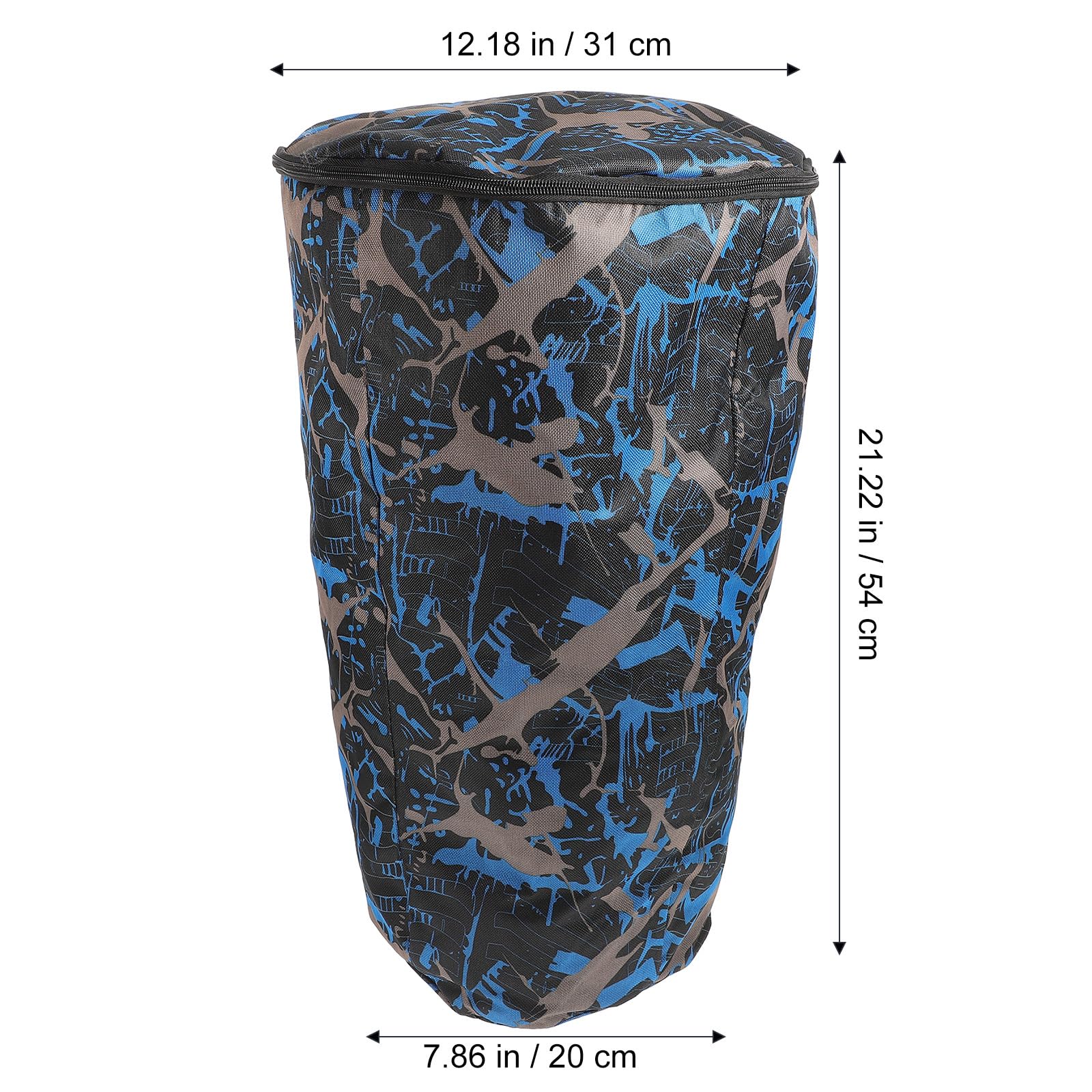 Djembe Bag African Drum Gig Bag Djembe Carrying Case Oxford Cloth Waterproof African Drum Shoulder Backpack with Shoulder Strap Camouflage Blue - Image 2