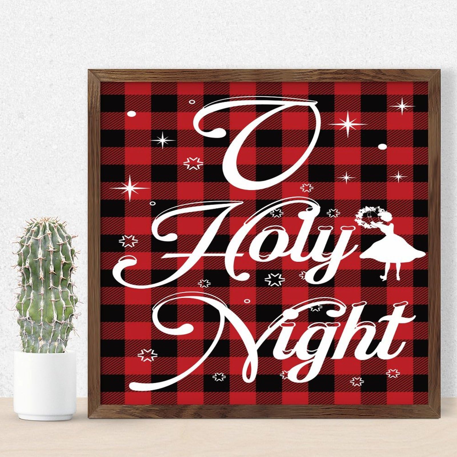Panneau de décoration murale encadré en bois rustique pour cabine rouge et noir 30,5 cm