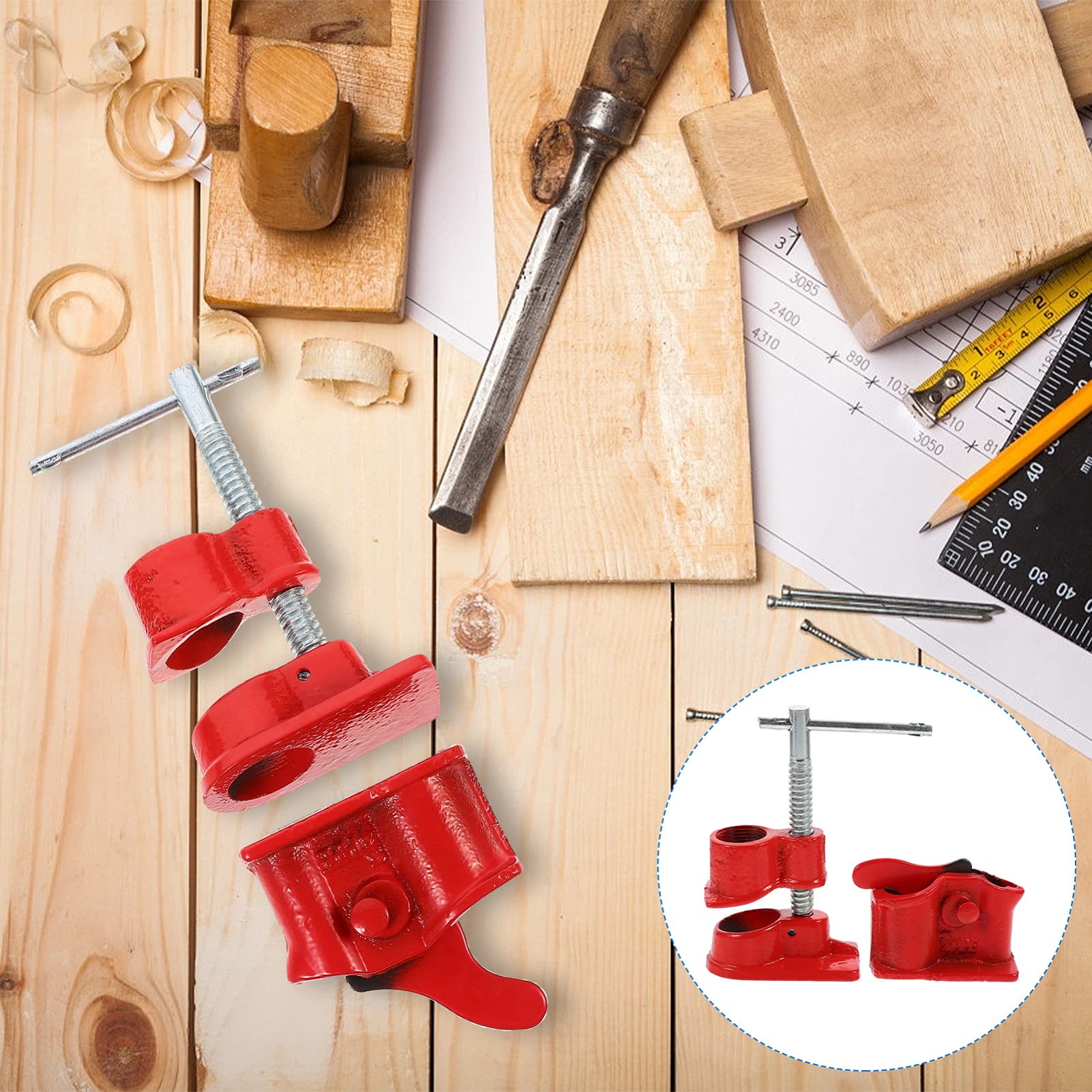 Profi-Rohrklemme Aus Stahlguss – 1 Zoll, Für Holzbearbeitung, Kleben & Bohren