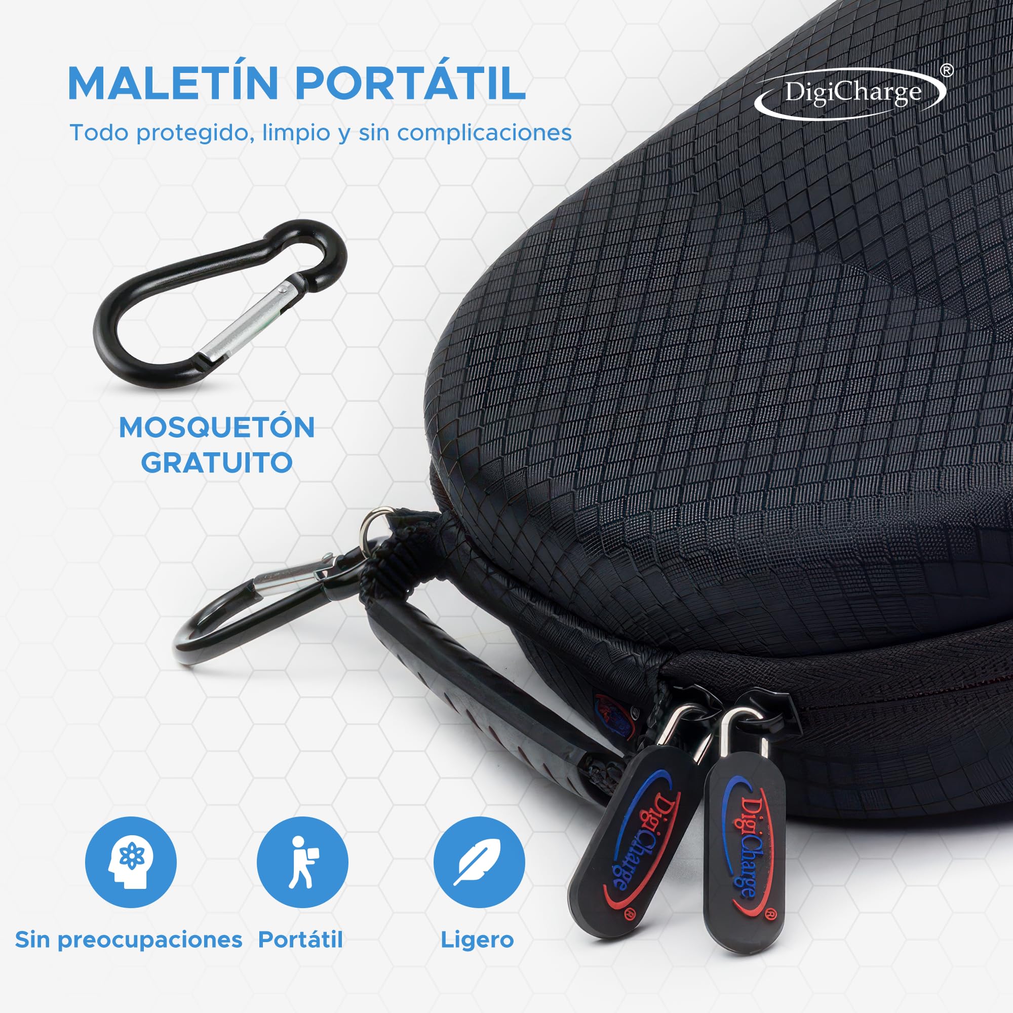 Digicharge Funda Rígida para Auriculares Sony, JBL, Beats, Bose Kvidio Over-Ear Headphone y para SteelSeries Arctis Prime, Mpow, Beexcellent, Logitech Auriculares para Juegos Gaming Headset 19x23cm