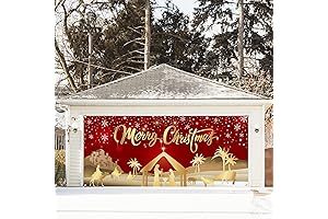 7x16 ft Gorgeous Red DARUNAXY Garage Door Decorations