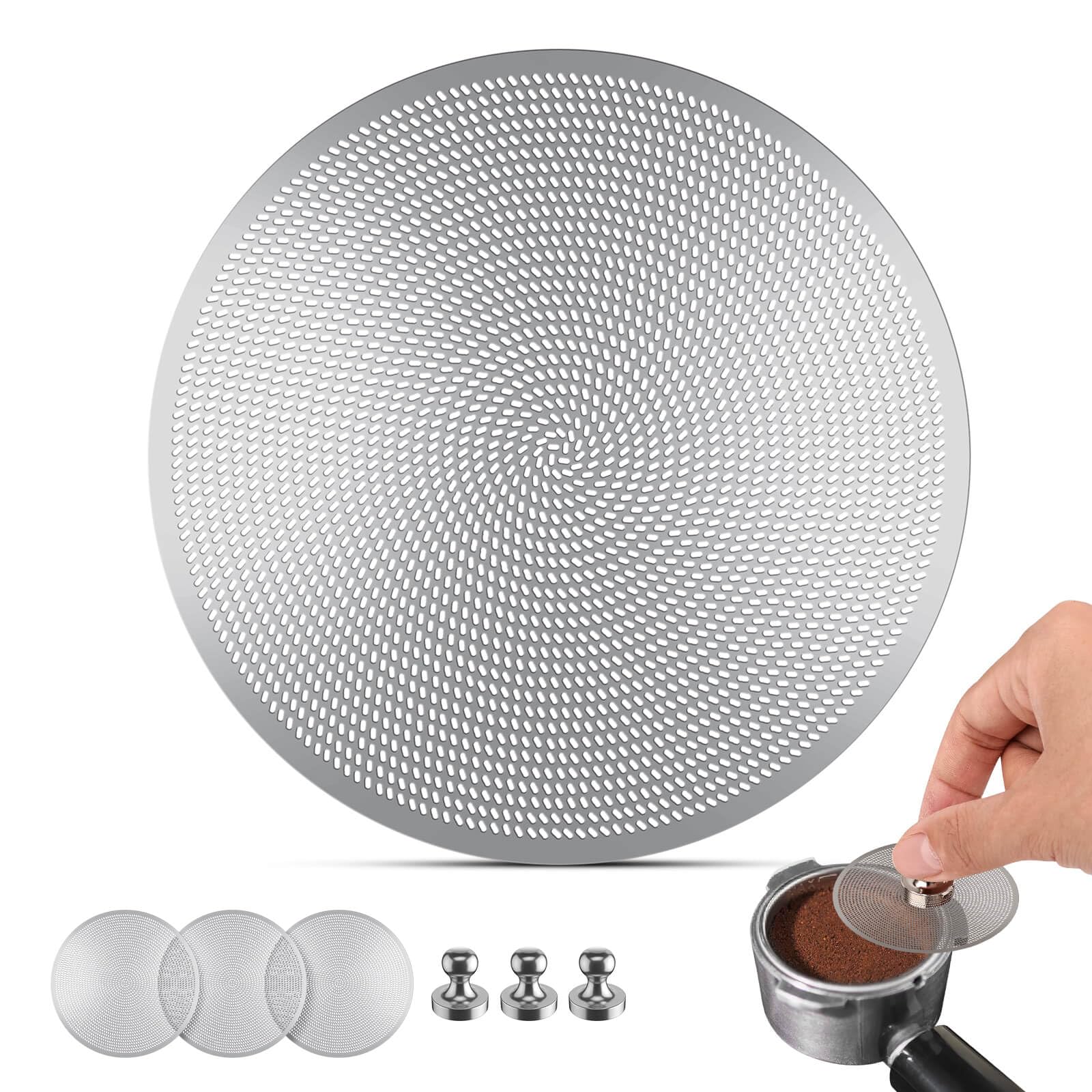 3er-Set 54-mm-Espresso-Puck-Sieb – 53,5 mm, 0,2 mm ultradünn, Puck Screen aus Edelstahl, wiederverwendbar, passend für Sage 54-mm-Siebträger und Ninja Luxe