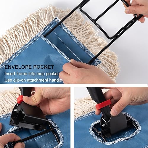 Vista 11 de Matthew Cleaning - Cabezales de repuesto lavables de algodón de resistencia industrial de 24 pulgadas, para uso residencial y comercial, ajuste a