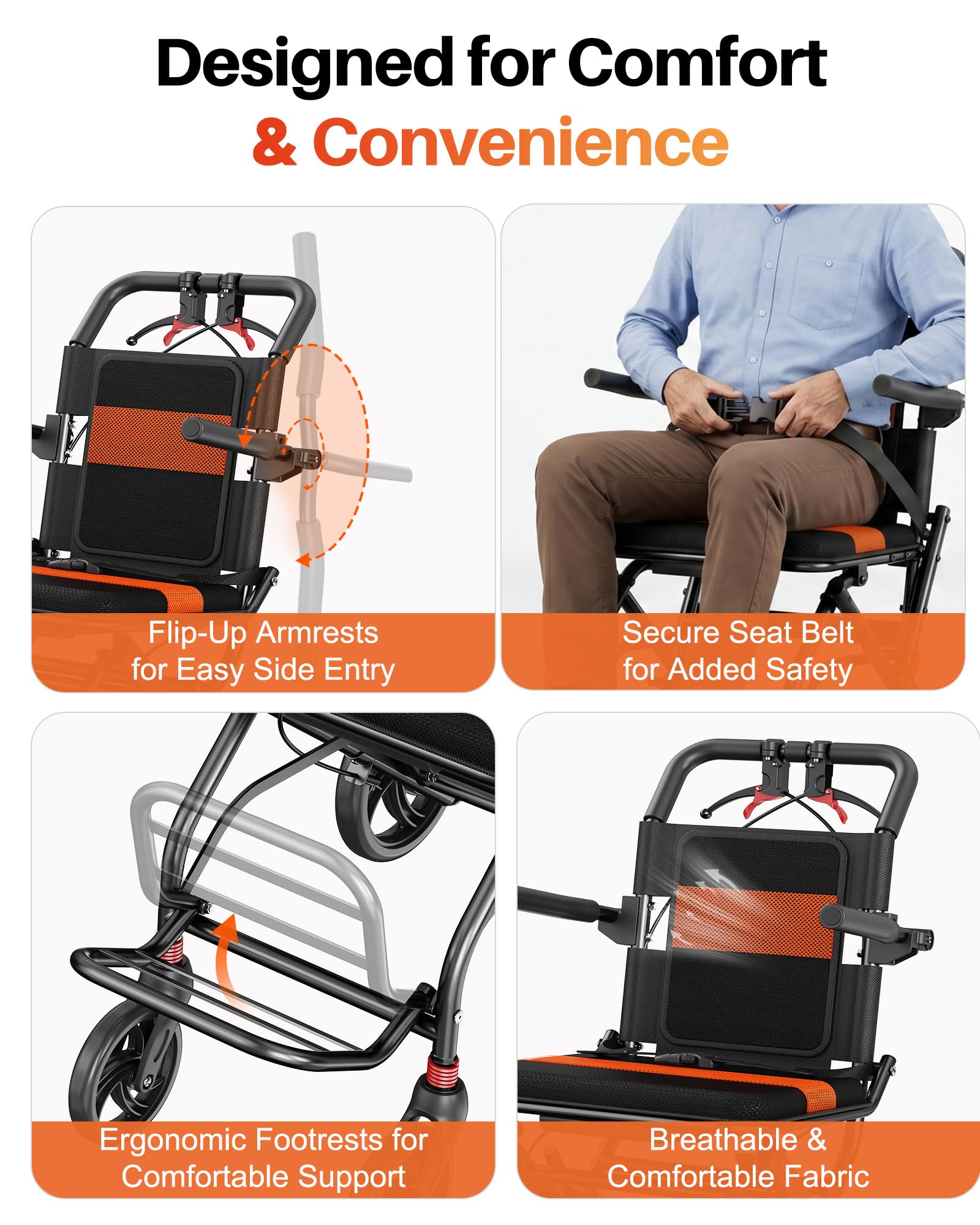 Lightweight Foldable Transport Wheelchair - FREE SHIPPING -7 Lightweight Foldable Transport Wheelchair - FREE SHIPPING -7