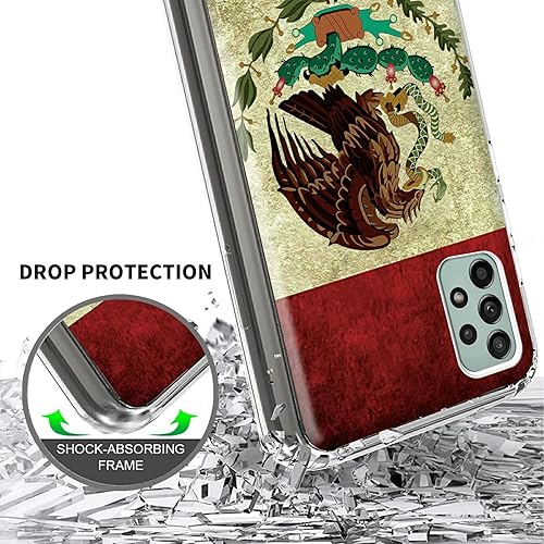 Miniatura 4 de Rossy Funda para teléfono Samsung Galaxy A32 5G Galaxy A32 5G transparente con patrón de bandera mexicana vintage mexicana para mujeres y hombres,