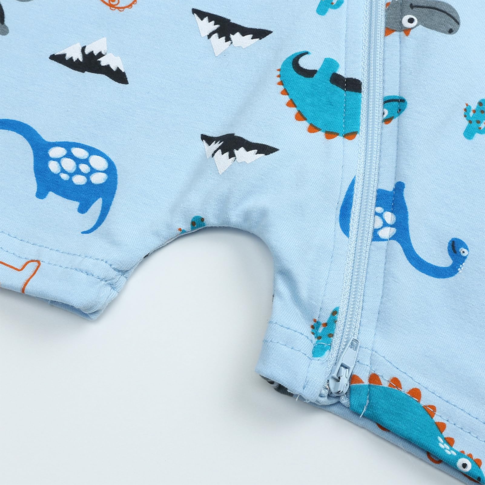 amropi Neonato Bimbo Dinosauro Pagliaccetto 3 Pezzi Pigiama Cerniera Tutine Manica Corta Jumpsuit