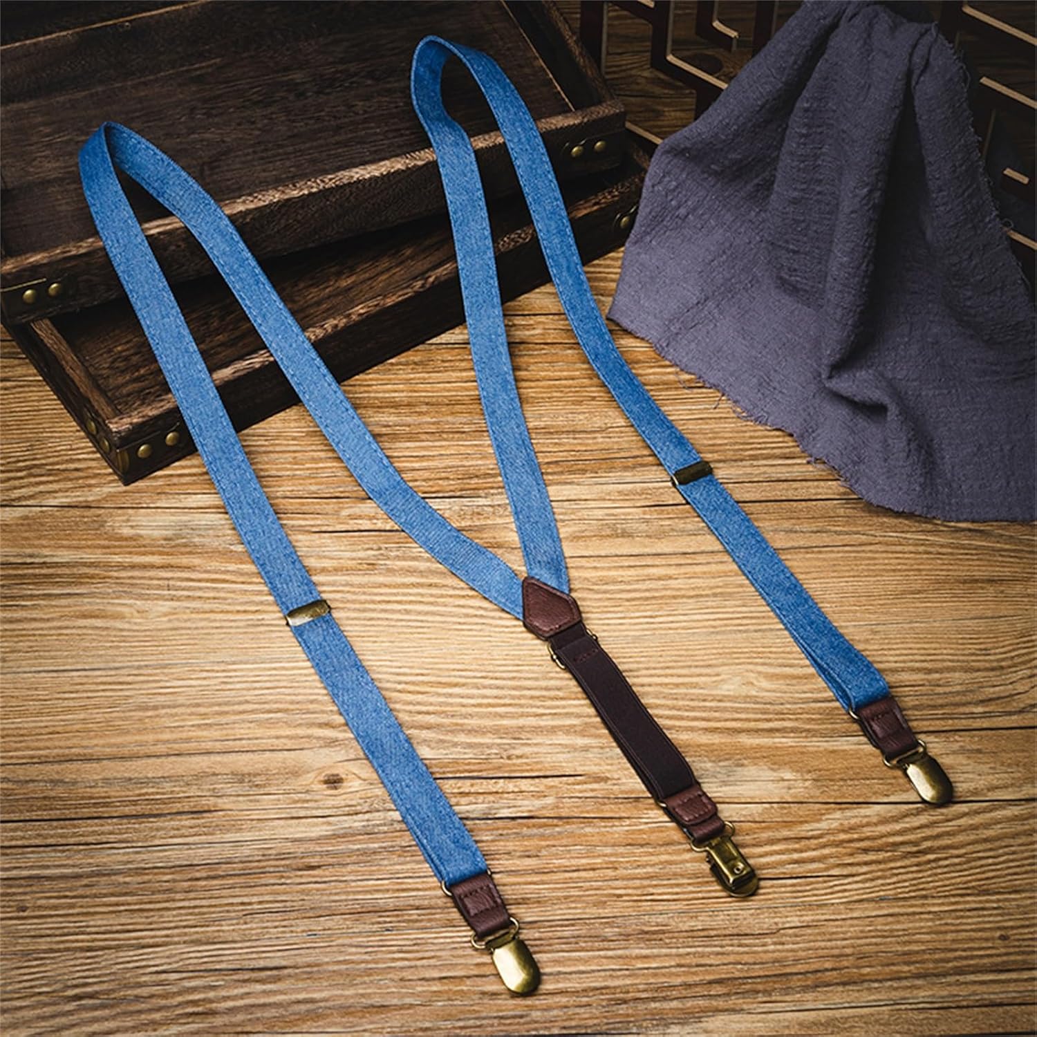Men Suspenders Men and Women Universal British 3-Clip Non-Slip Suspenders