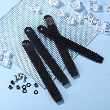 BOXOB 4pcs Snowboard Ankle Ladder Strap Binding, 6.89x0.83in High Elasticity Ski Band Binding Hardware Men Replacement Accessories Part Gift with Screw Nut Washers for Skates & Sporting Gear