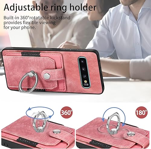 Miniatura 7 de Asuwish Funda de teléfono para Samsung Galaxy S10 Plus con protector de pantalla de vidrio templado y soporte de anillo delgado, soporte para