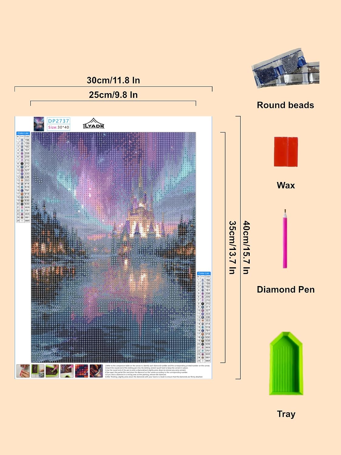 LYADH 4 Pack 5D Diamond Painting Kits for Adults, Four Seasons Landscape DIY Diamond Art Full Drill, Spring Summer Autumn Winter Pictures, Crystal Gem Art for Home Wall Decor 12x16 Inches image 2