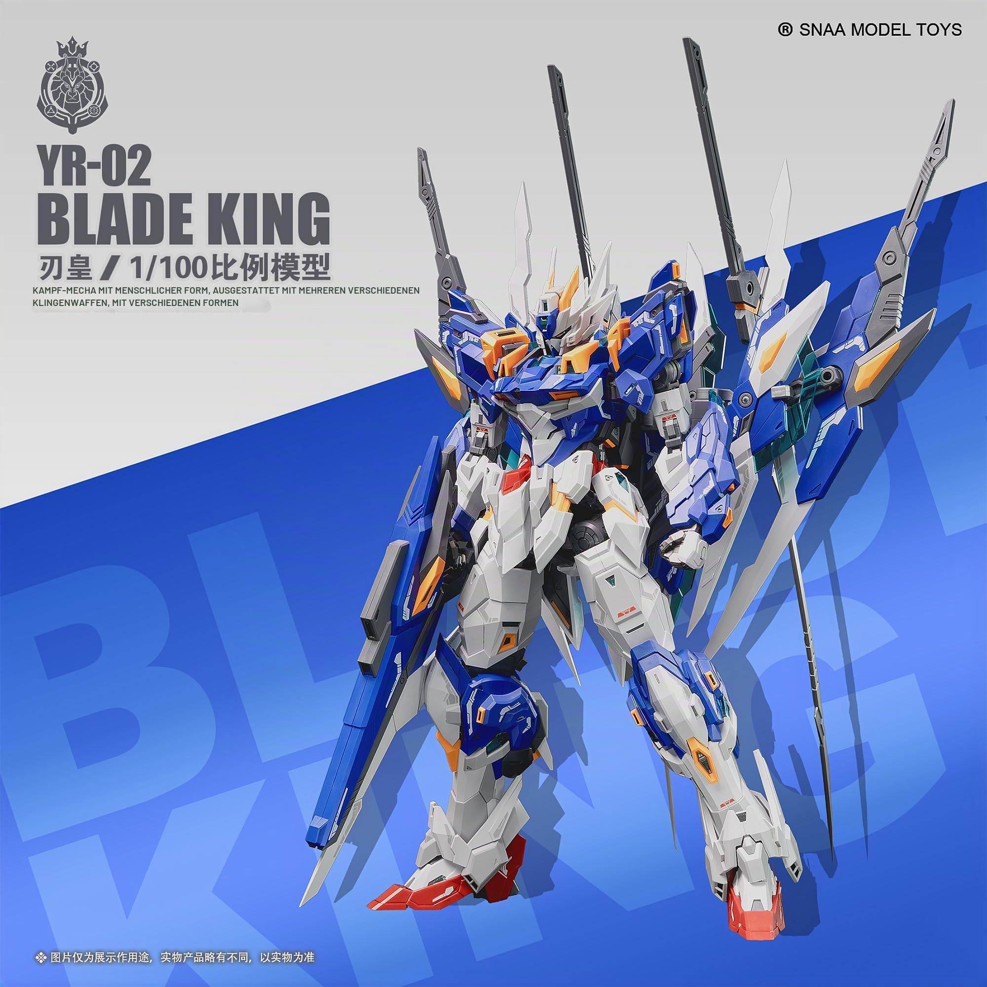 TOYVERSE SNAA 1/100 Figura Model Kit, Emperor Series Blade King, 22cm, bewegliche Gelenke, Charaktermodell, ab 15 Jahren