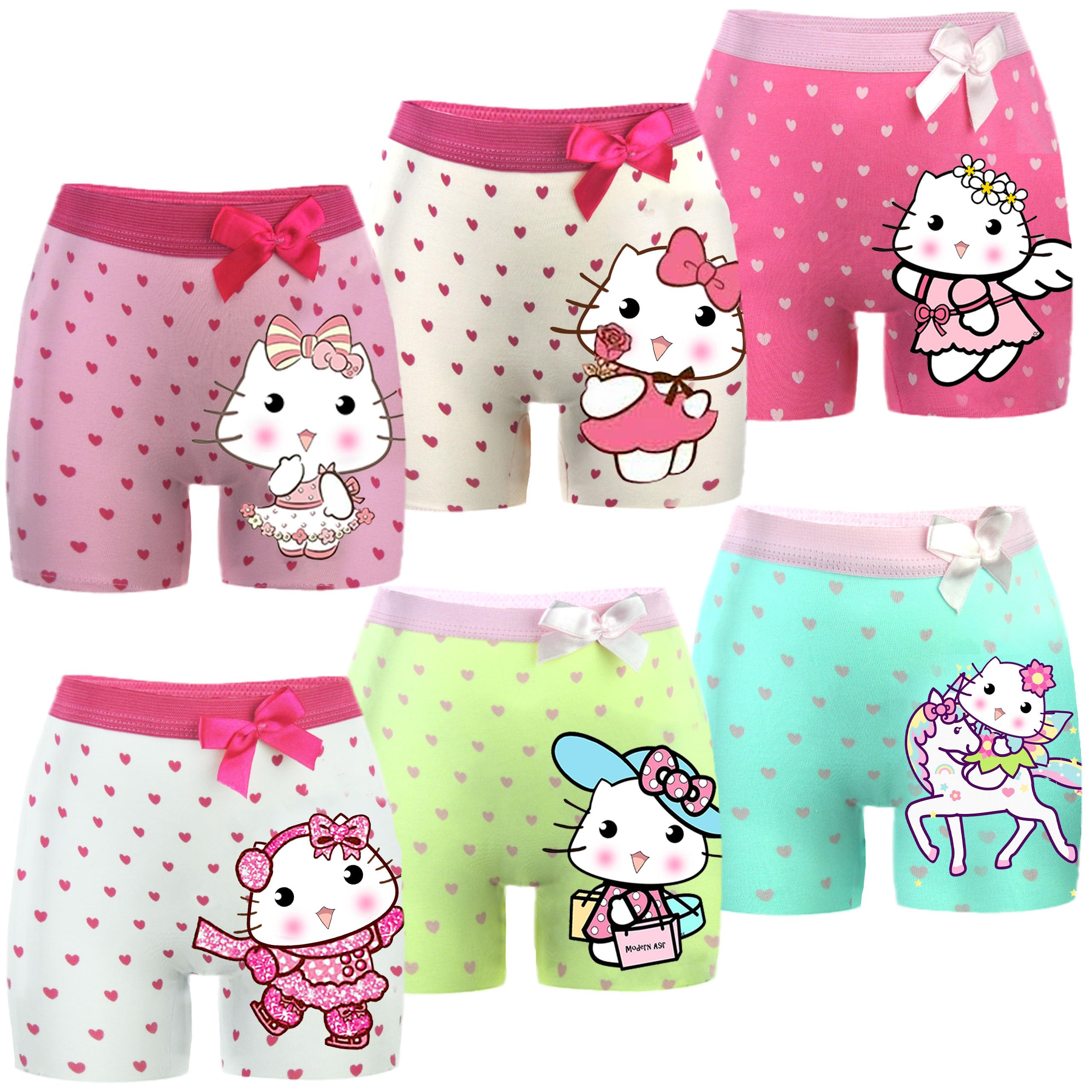 MODERN Little Girls Underwear Toddler Panties Cotton Boyshort Soft Boy Pants Kids Boxer Briefs kids underwear girls 6-Pack