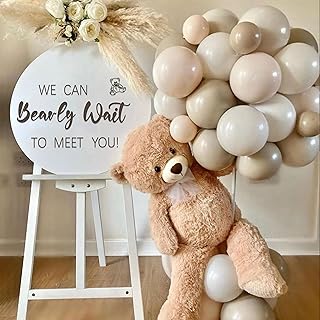 We can Bearly Wait to Meet You Baby Shower Party Decorations - Baby Shower Decal for Balloon Arch, Bear Theme Baby Shower Stickers Decal Sign