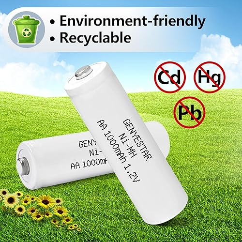 Miniatura 6 de Baterías AA recargables NIMH 1.2V Doble A 1000mAh Baterías 8 paquetes de baterías solares precargadas para reemplazo de luz solar remotos linterna