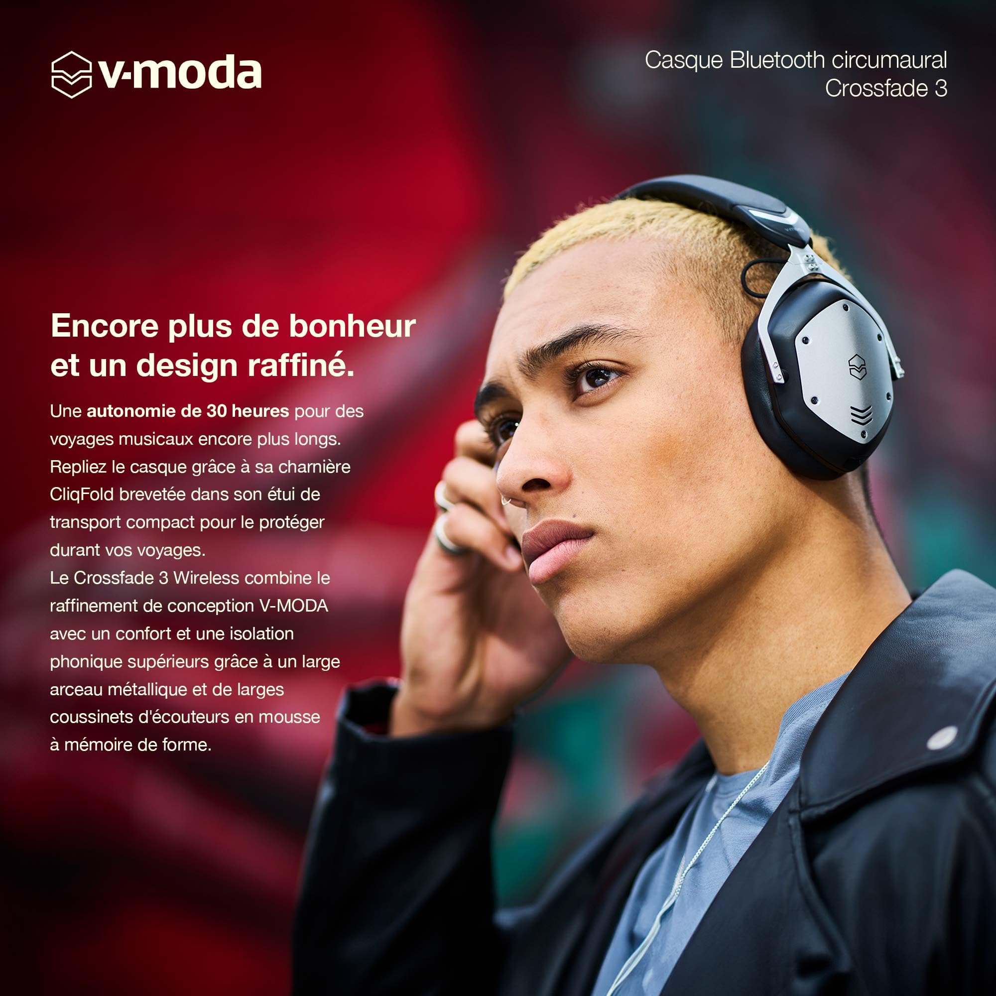 Crossfade 3 V-MODA | Le Casque Filaire circumaural favori des Meilleurs DJs | Un Son Punchy idéal pour l'ambiance survoltée des Clubs – Bronze Noir