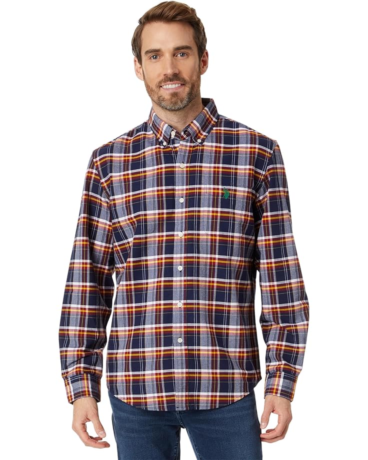 U.S. POLO ASSN. Long Sleeve Slim Fit Oxford Plaid Woven Shirt - Main View