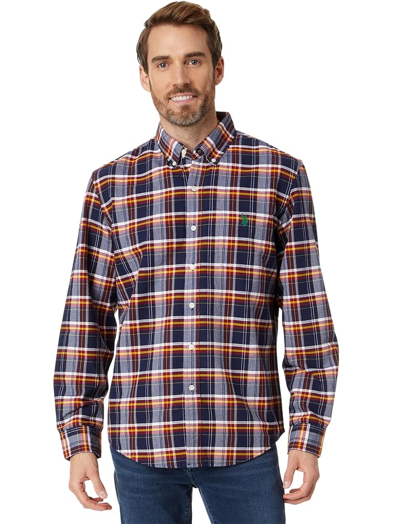 U.S. POLO ASSN. Long Sleeve Slim Fit Oxford Plaid Woven Shirt