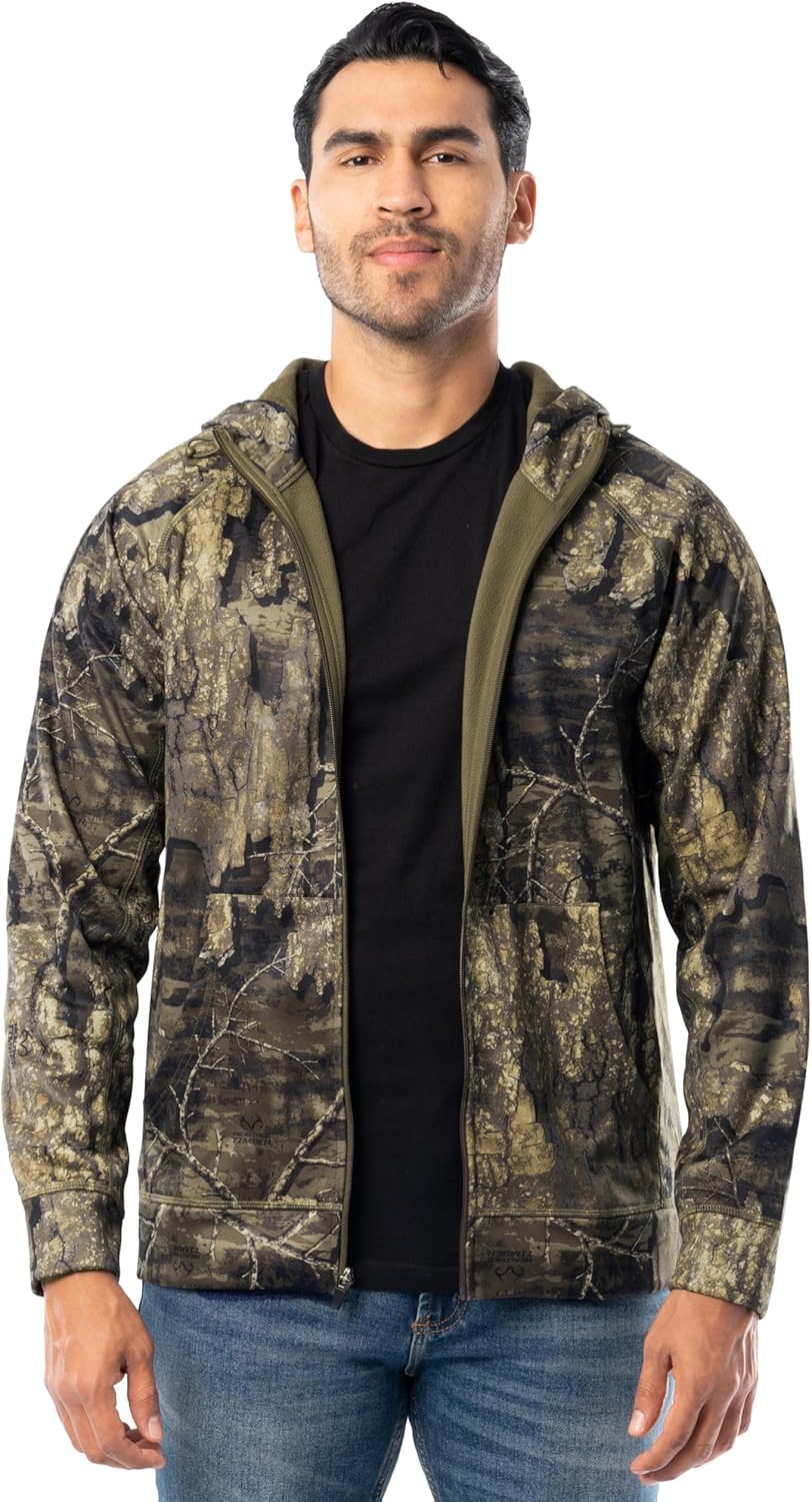 Realtree mens Performance Bonded Fleece Zip Hoodie
